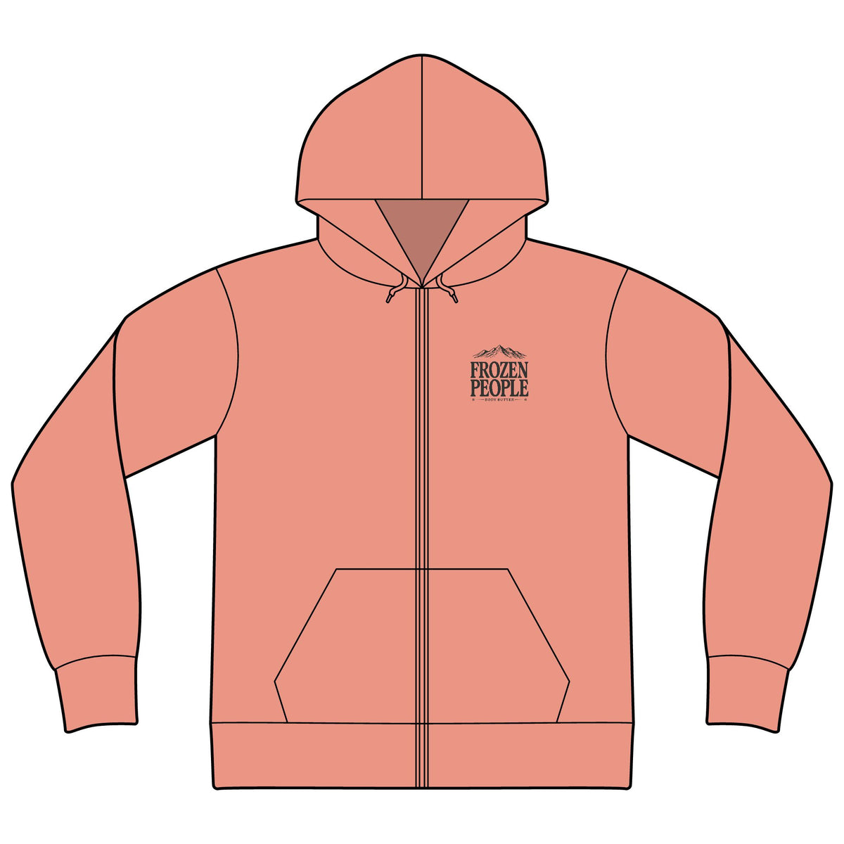Frozen People Mountain Graphic Zip Hoodie
