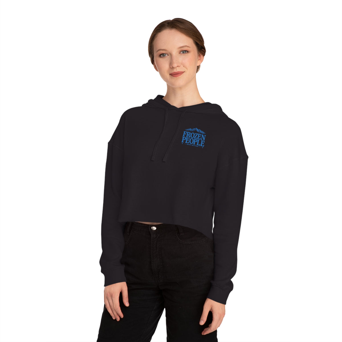 Frozen People Scenic Cropped Hoodie
