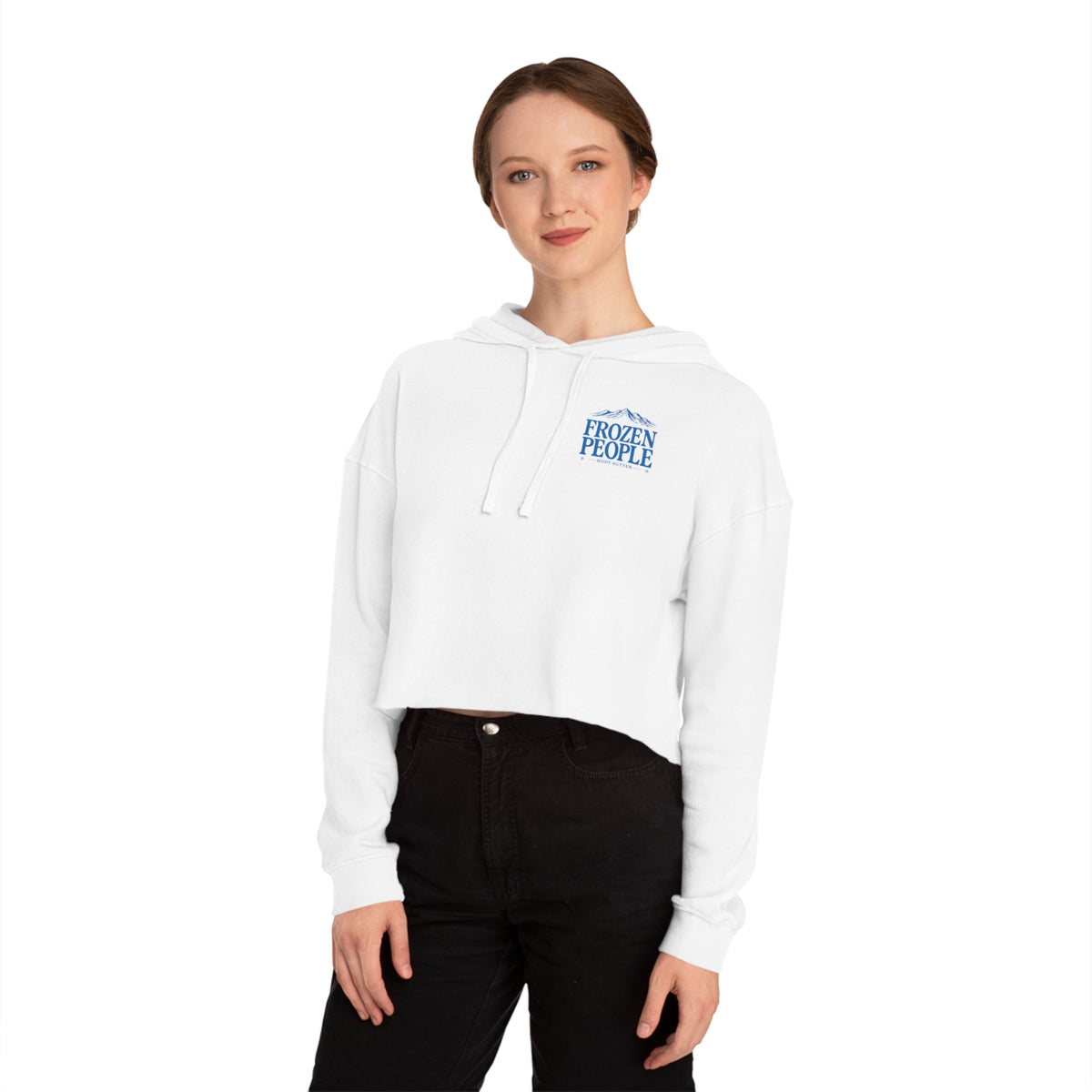 Frozen People Scenic Cropped Hoodie
