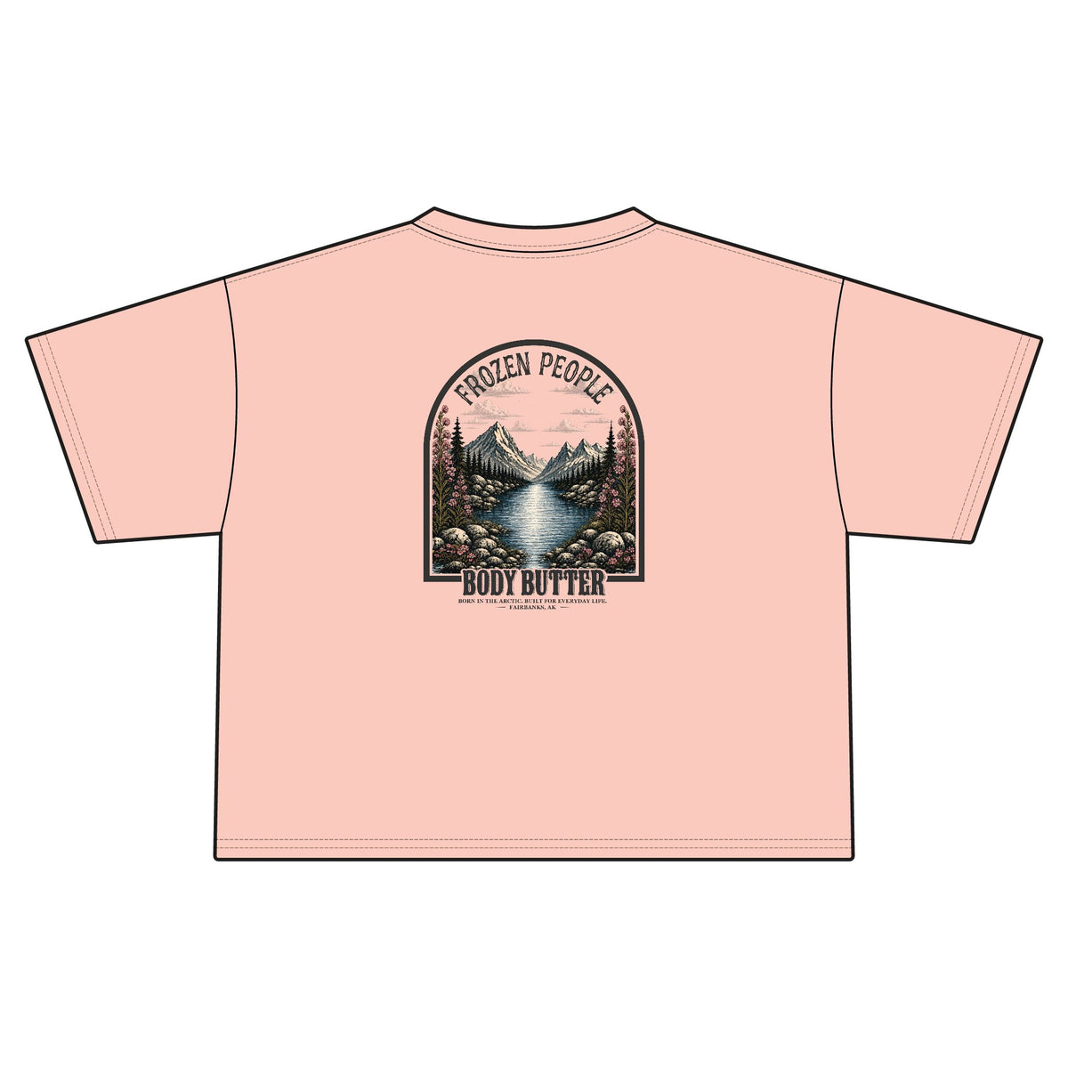 Frozen People Retro Mountain Cropped Tee