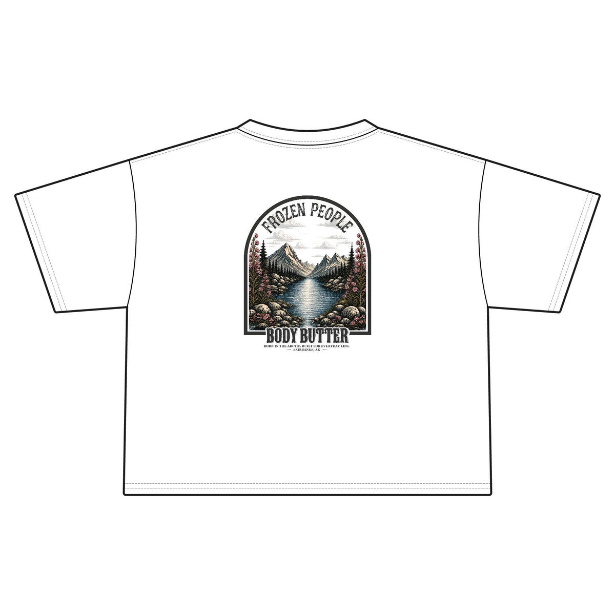 Frozen People Retro Mountain Cropped Tee