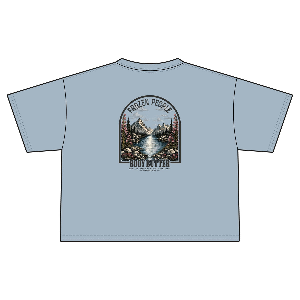 Frozen People Retro Mountain Cropped Tee
