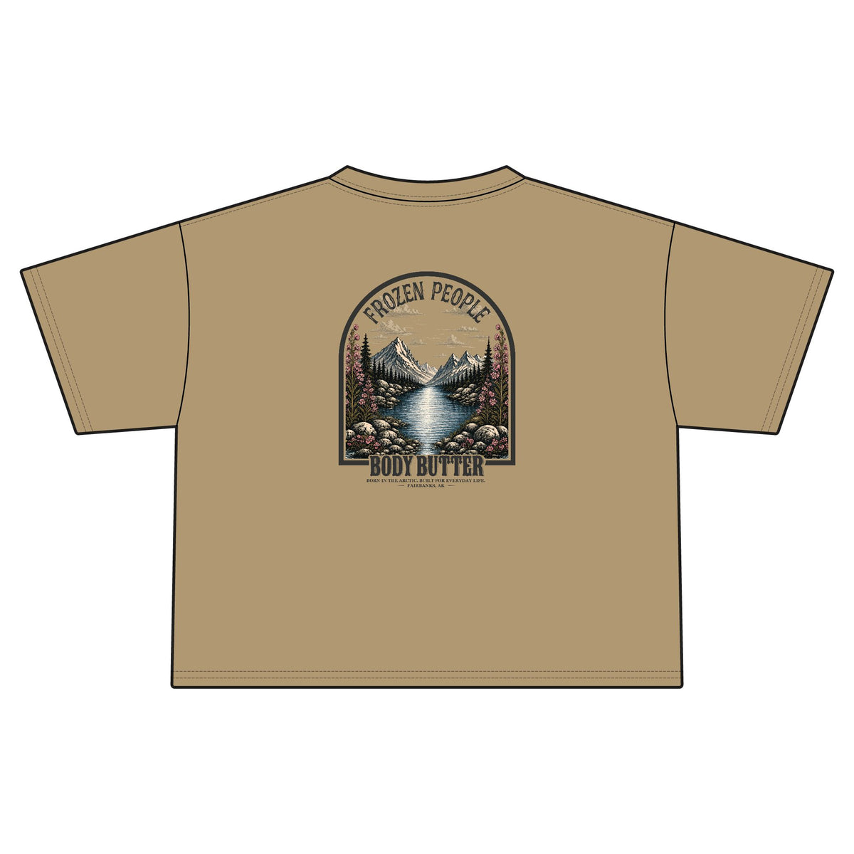 Frozen People Retro Mountain Cropped Tee