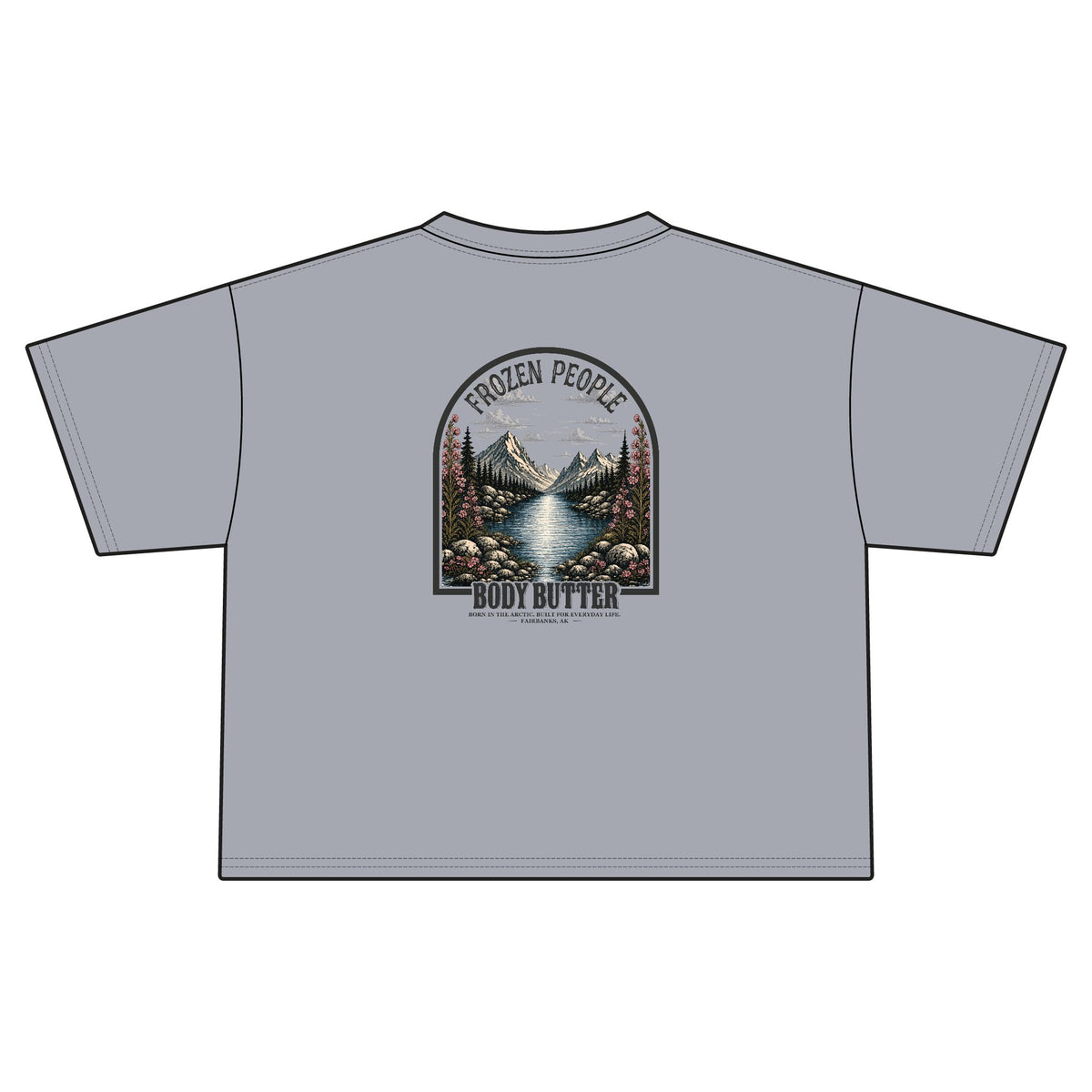 Frozen People Retro Mountain Cropped Tee
