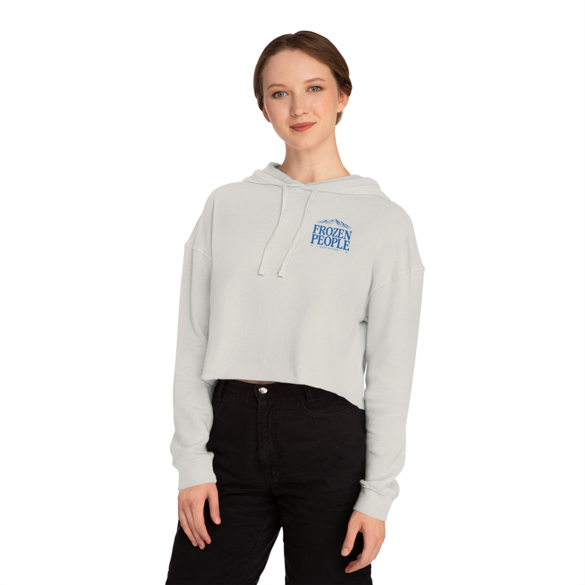 Frozen People Scenic Cropped Hoodie