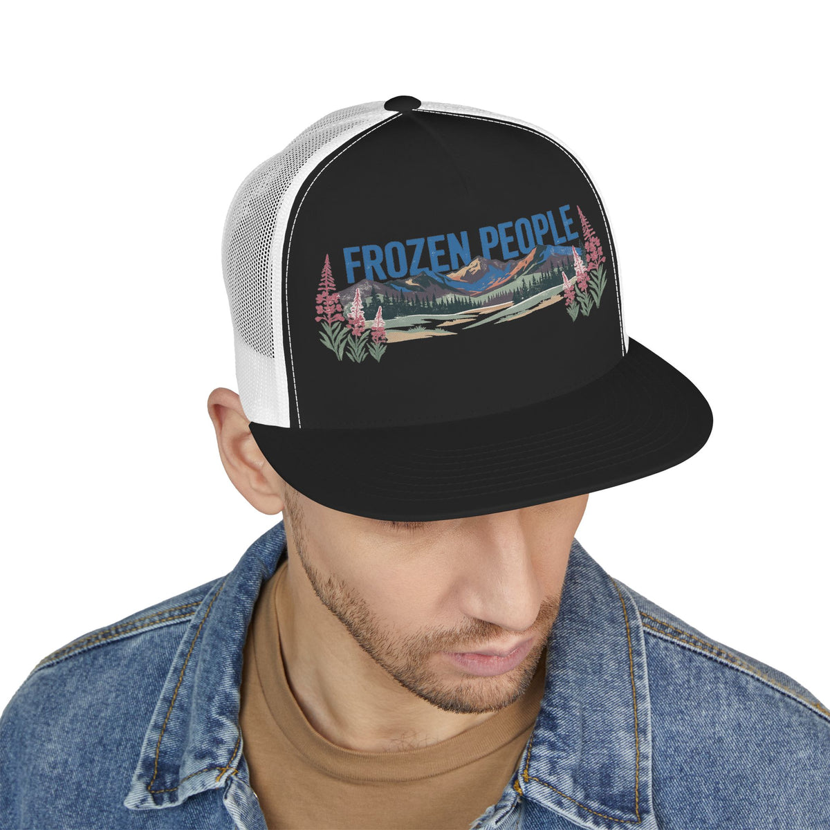 Frozen People Vintage Mountain Trucker Hat