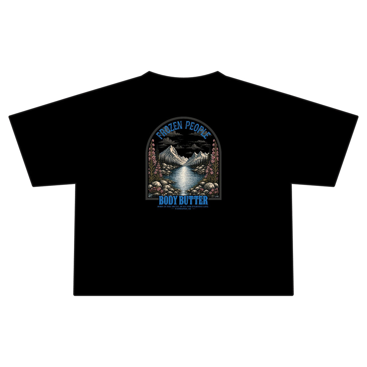 Frozen People Retro Mountain Cropped Tee