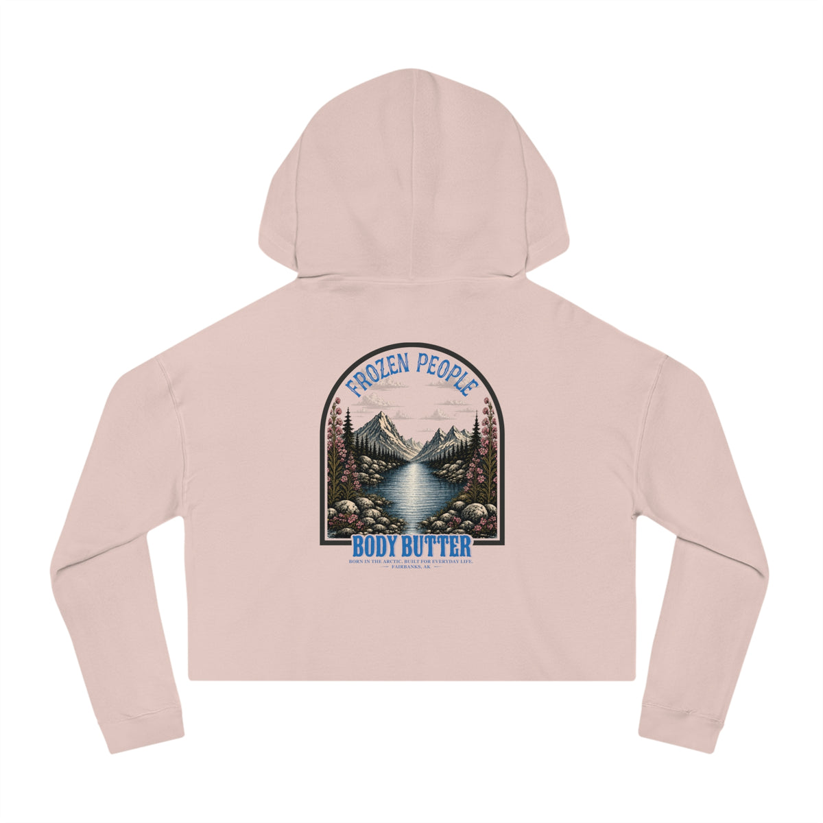Frozen People Scenic Cropped Hoodie
