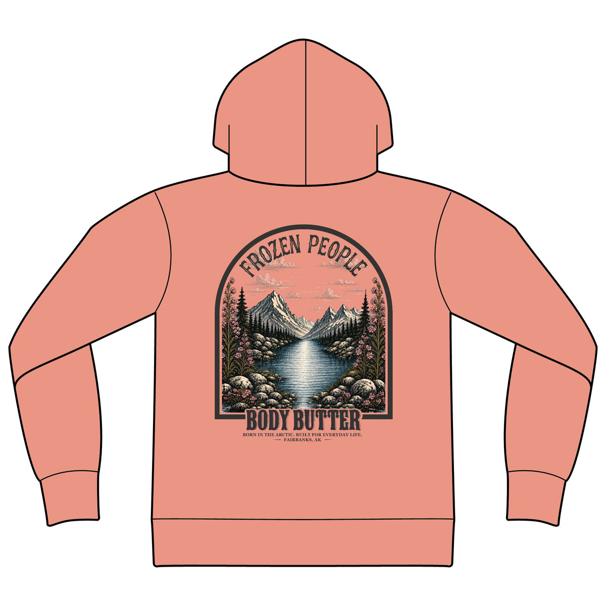 Frozen People Mountain Graphic Zip Hoodie