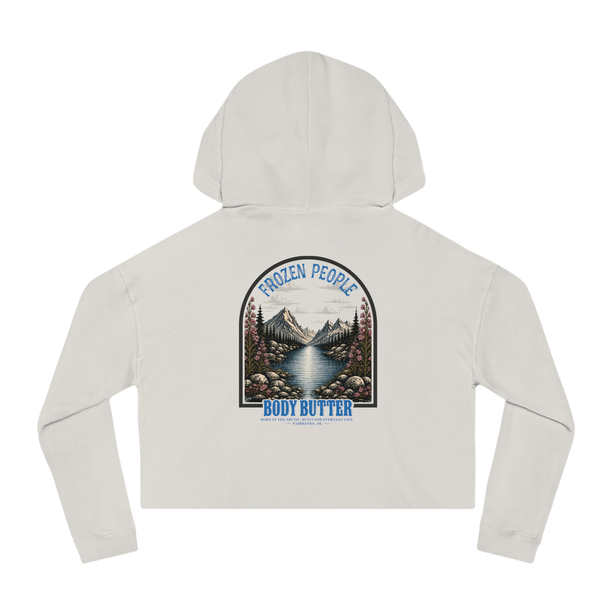 Frozen People Scenic Cropped Hoodie