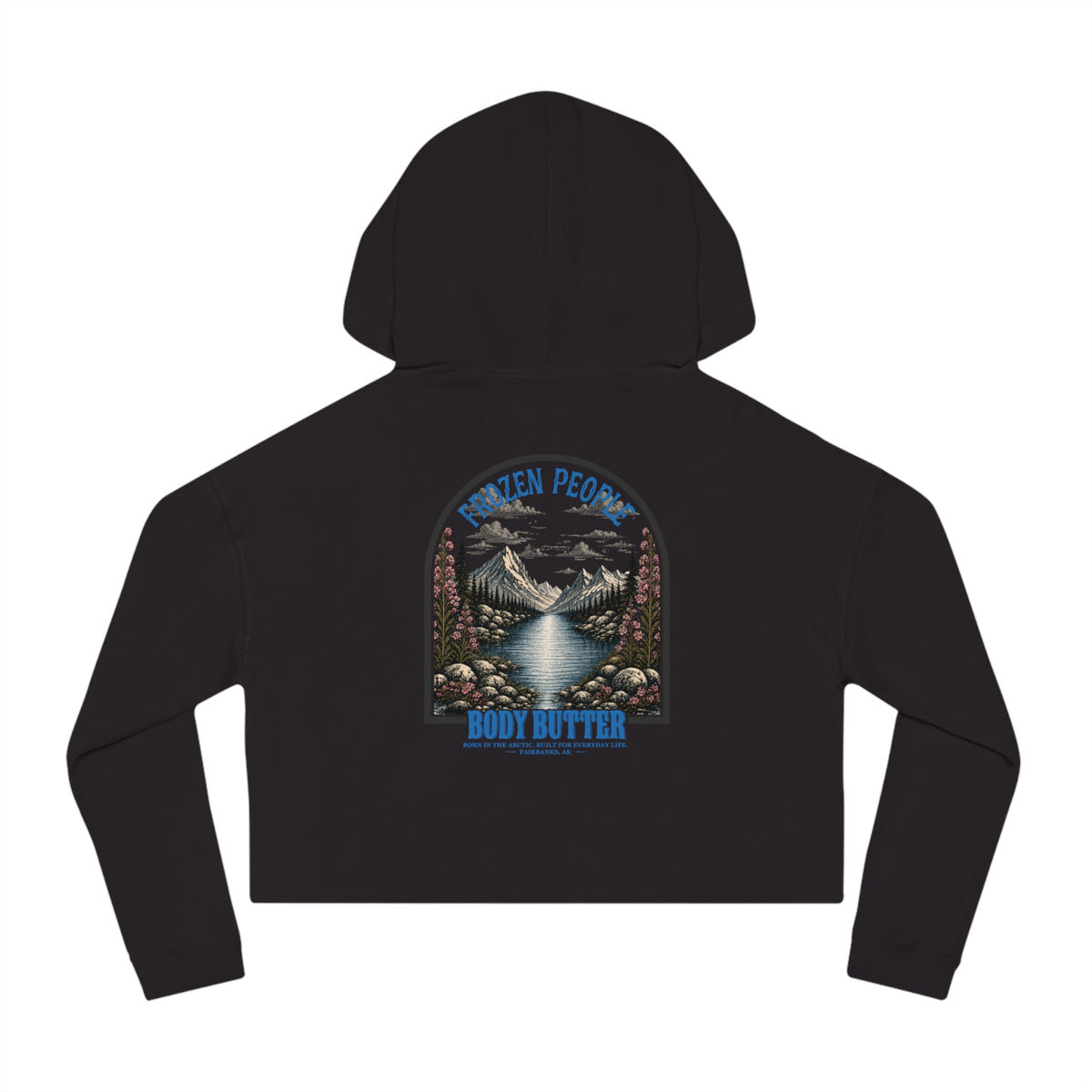 Frozen People Scenic Cropped Hoodie