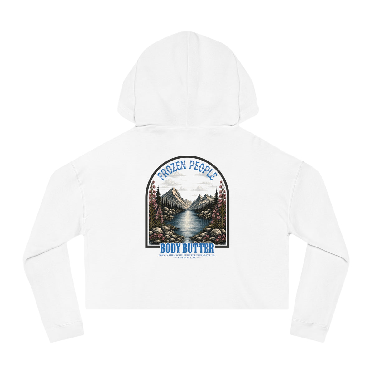 Frozen People Scenic Cropped Hoodie