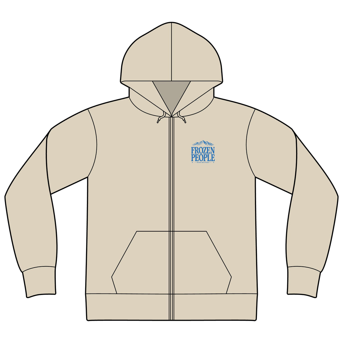 Frozen People Mountain Graphic Zip Hoodie
