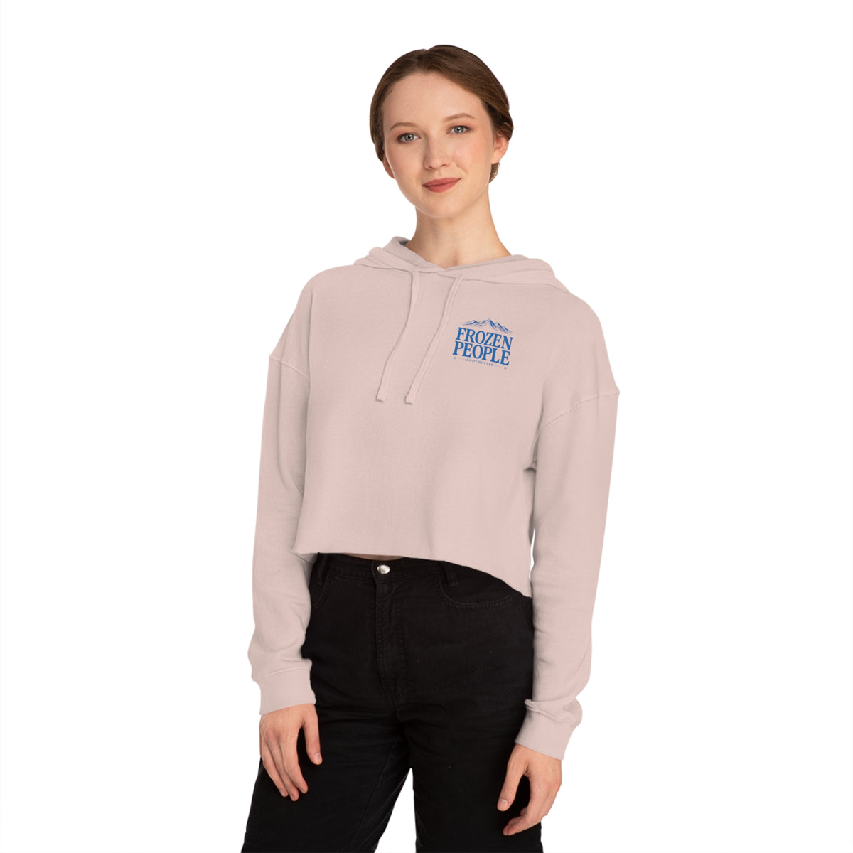 Frozen People Scenic Cropped Hoodie