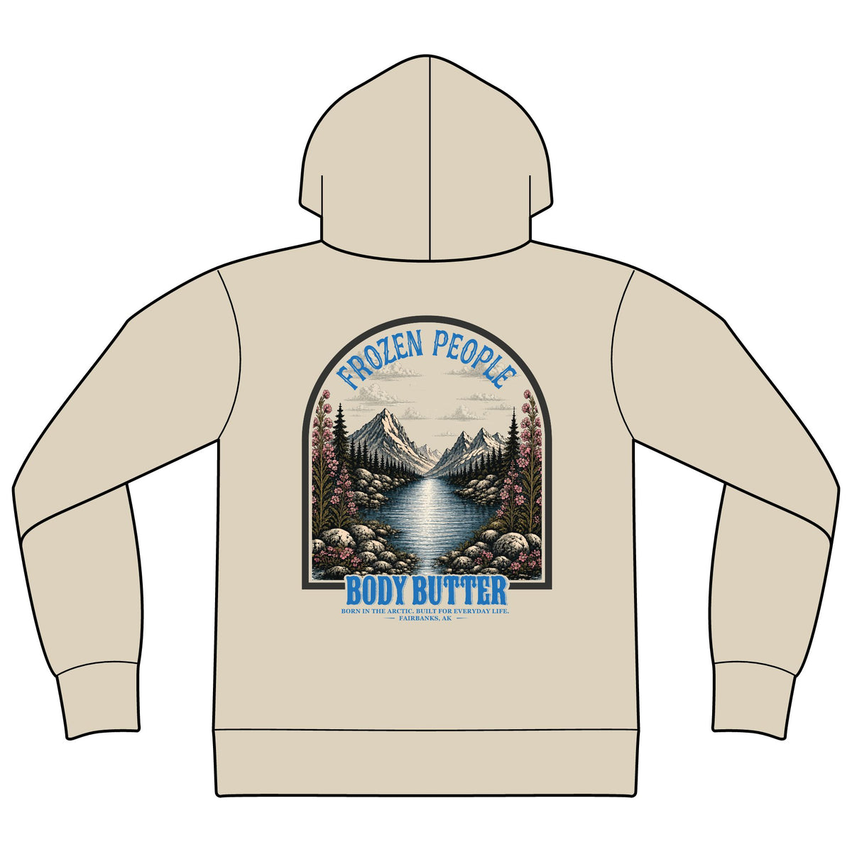 Frozen People Mountain Graphic Zip Hoodie